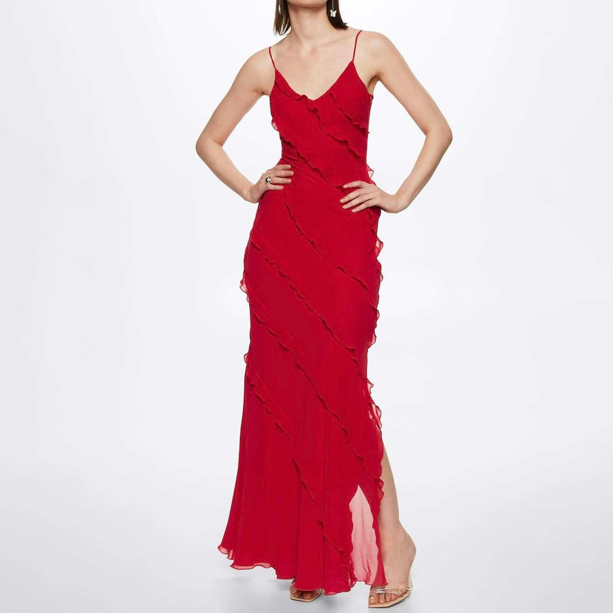 WAL G TALL CLAUDINE RUFFLE MAXI - Jersey dress - cherry red/red