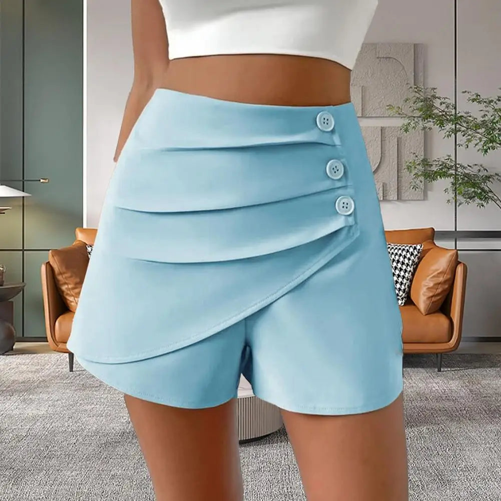 Asymmetric Slim Shorts