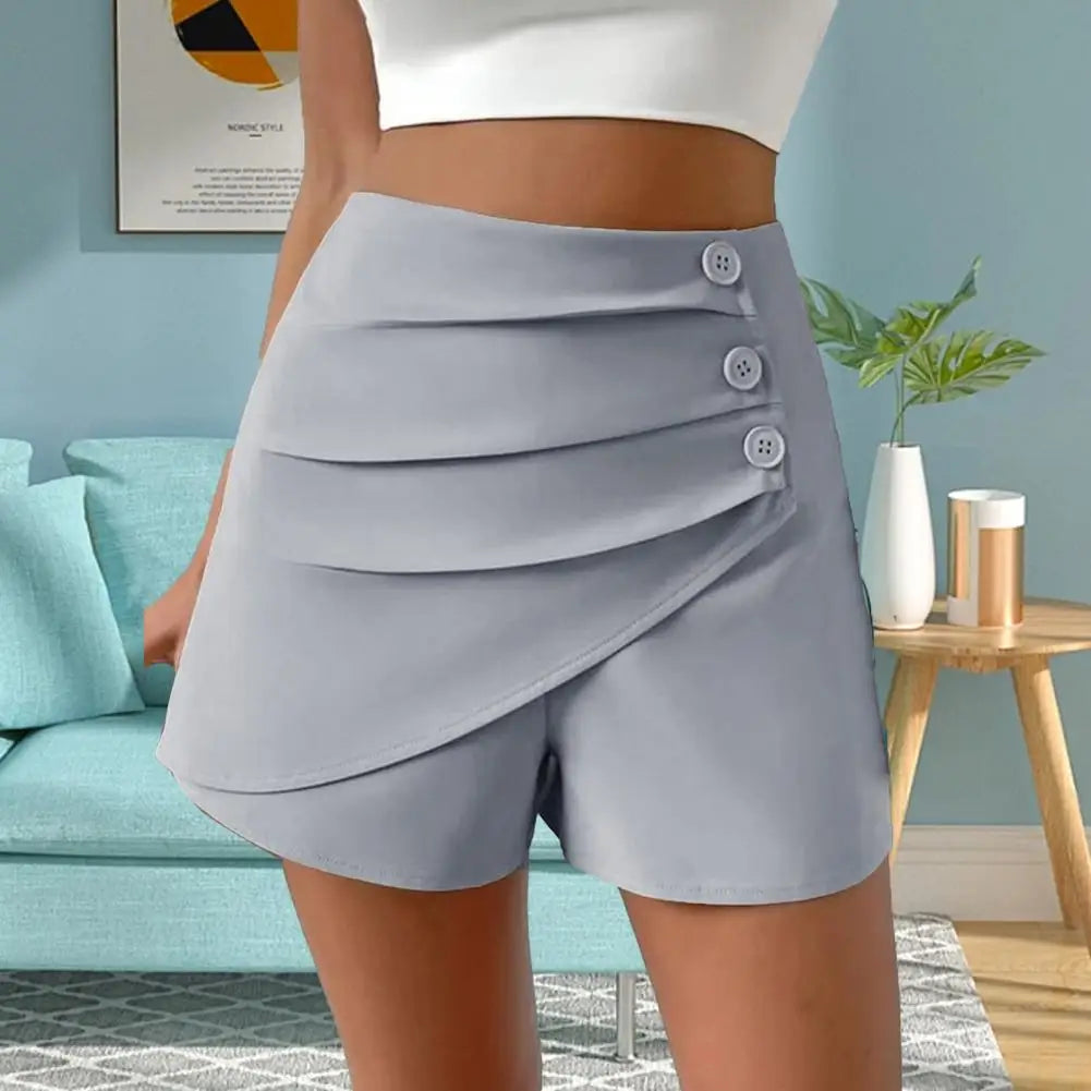 Asymmetric Slim Shorts