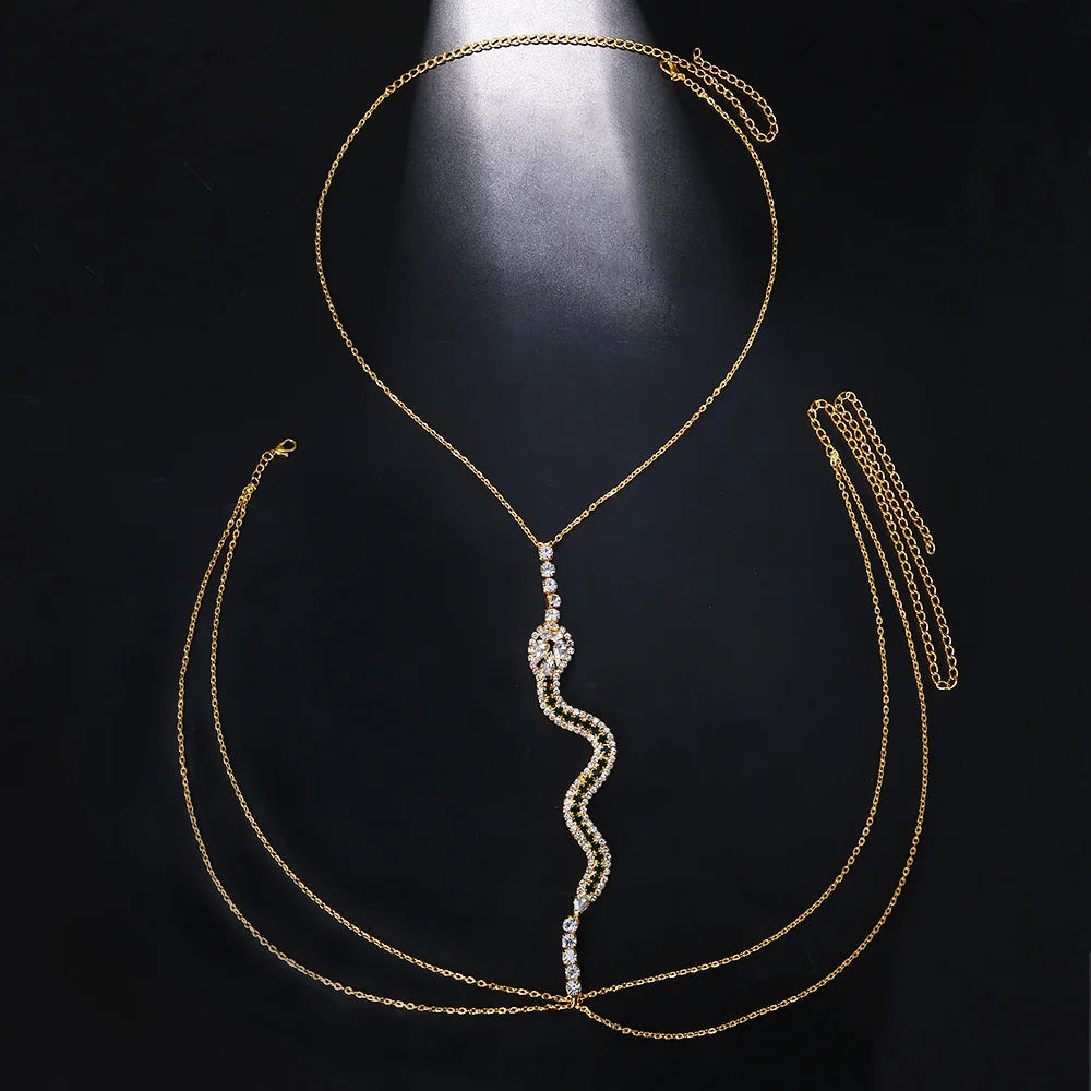 Snake Green Crystal Chain