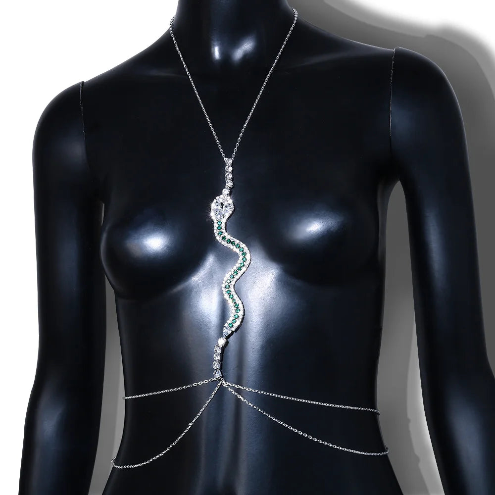 Snake Green Crystal Chain