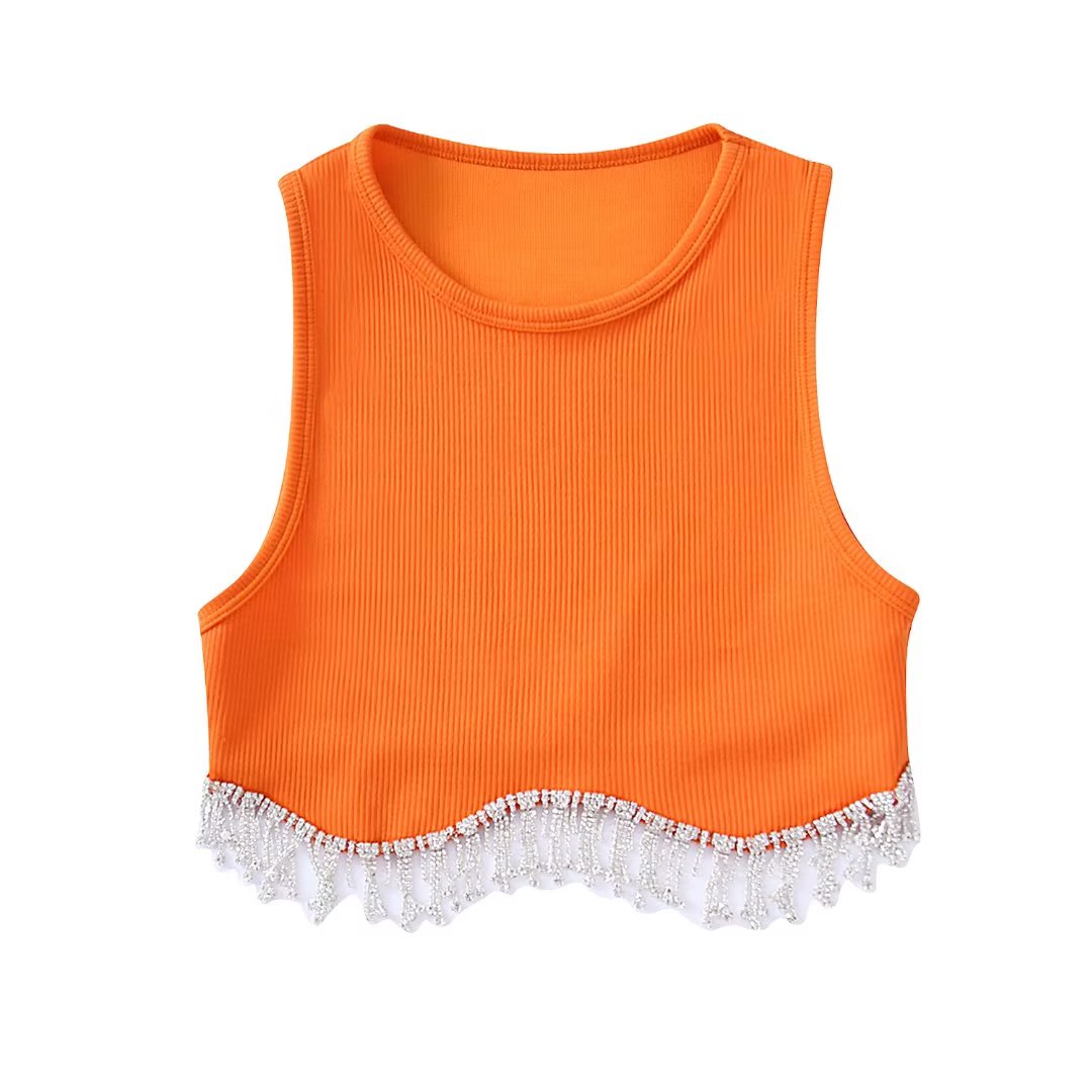 Diamond Tassel Crop Top