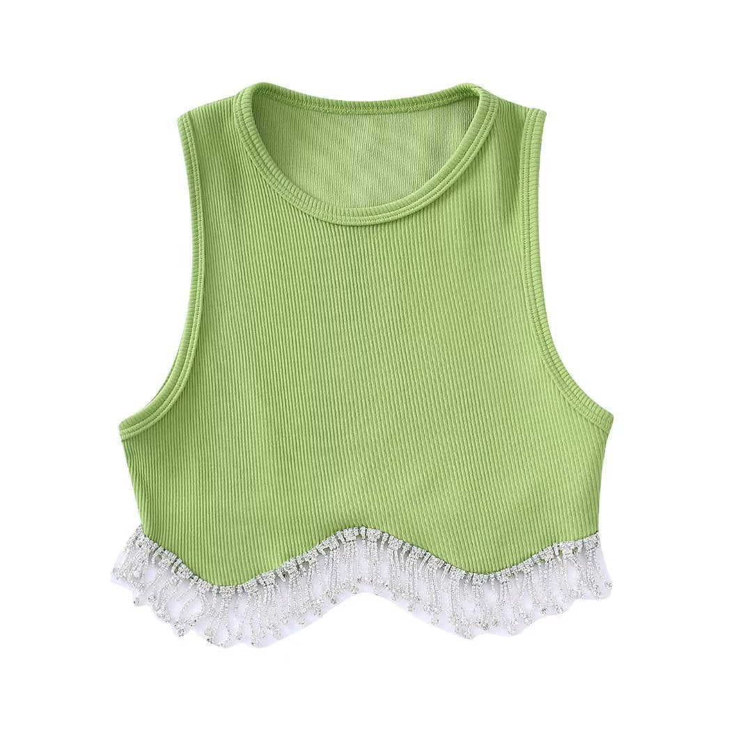 Diamond Tassel Crop Top