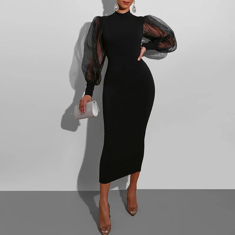 Puff Long Sleeve Dress