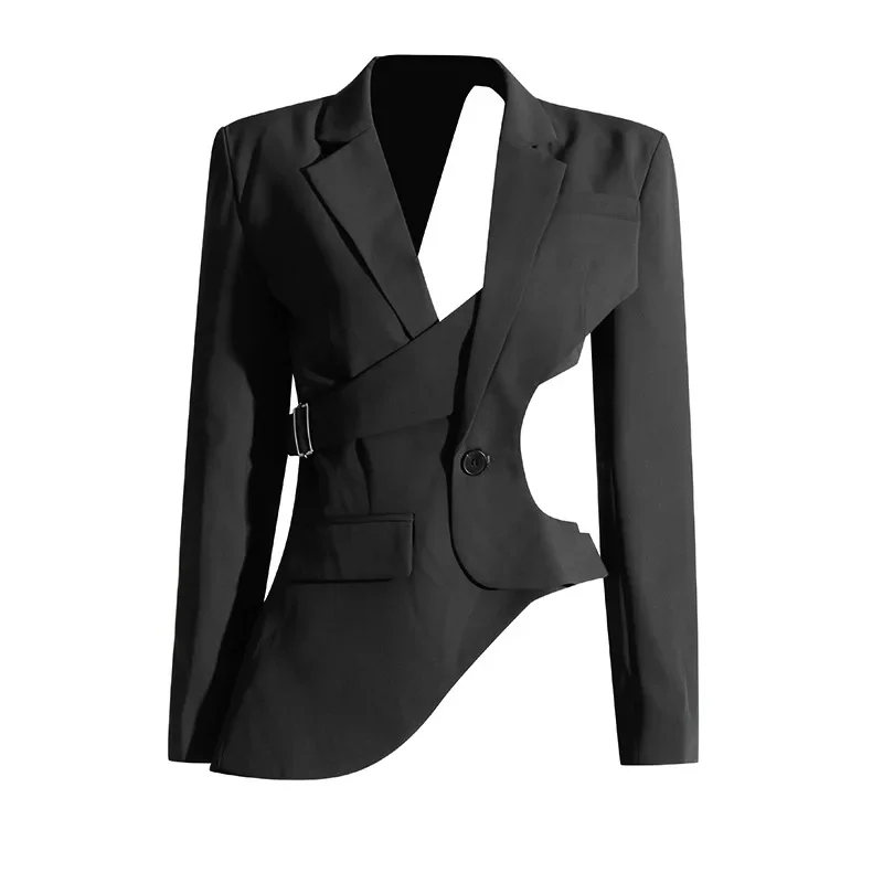 Bell Asymmetric Cutout Blazer