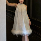 Sequined Feather Dress
