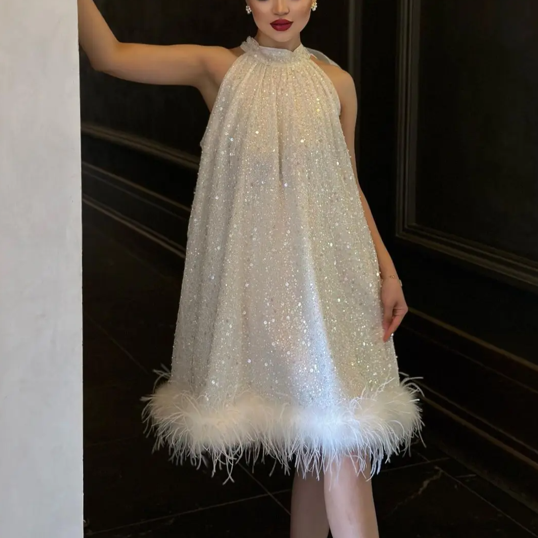 Sequined Feather Dress