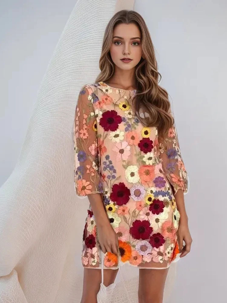 Flower Printed Short Dress
