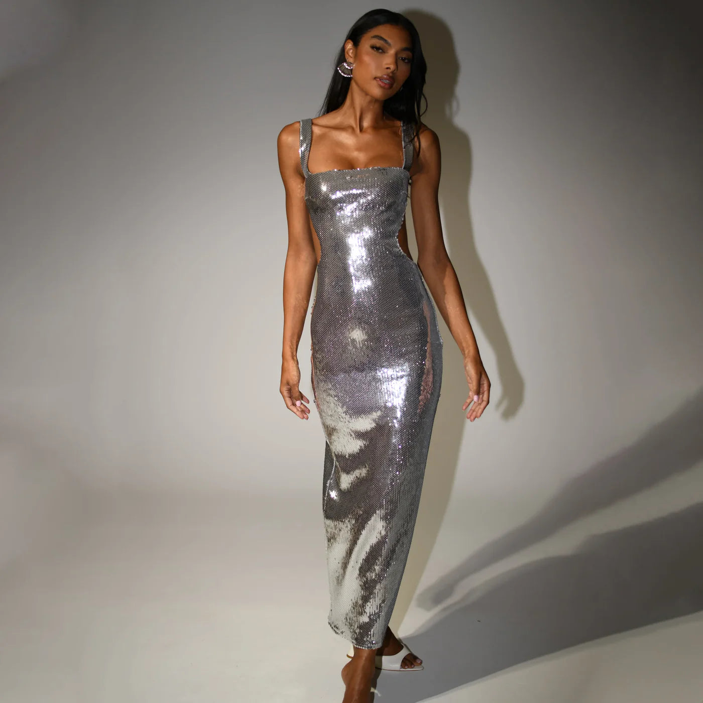 Silvery Maxi Dress