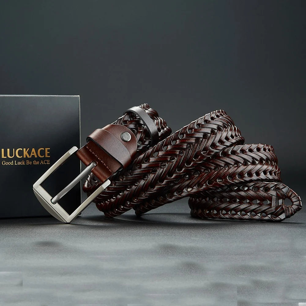 David Woven Leather Belt