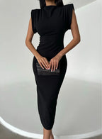 Elegant Black Midi Dress
