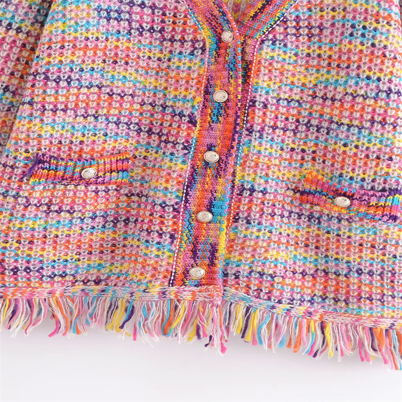 Rainbow Color Knitted Sweater
