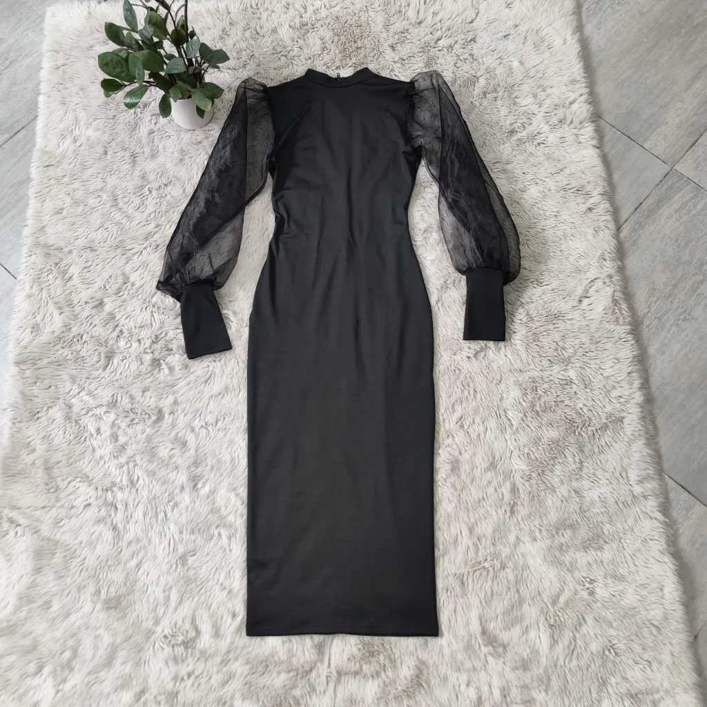 Puff Long Sleeve Dress