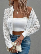 Celina Crop Lace Bomber