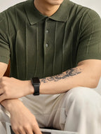 Leo Textured Knit Polo Shirt