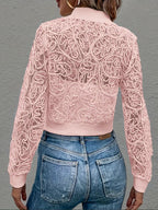 Celina Crop Lace Bomber