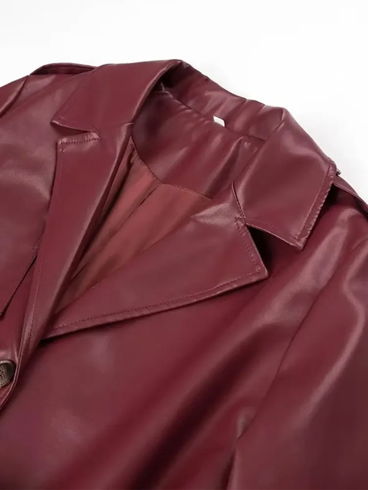 Leather Belt Coat