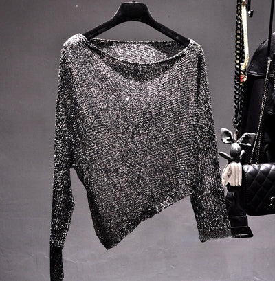 Inclined Sequin Blouse