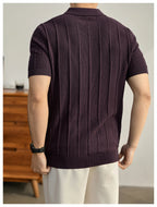Leo Textured Knit Polo Shirt
