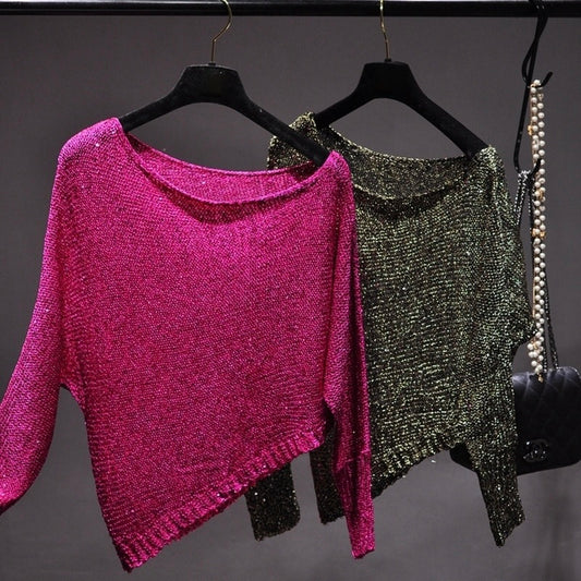 Inclined Sequin Blouse