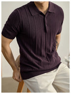 Leo Textured Knit Polo Shirt