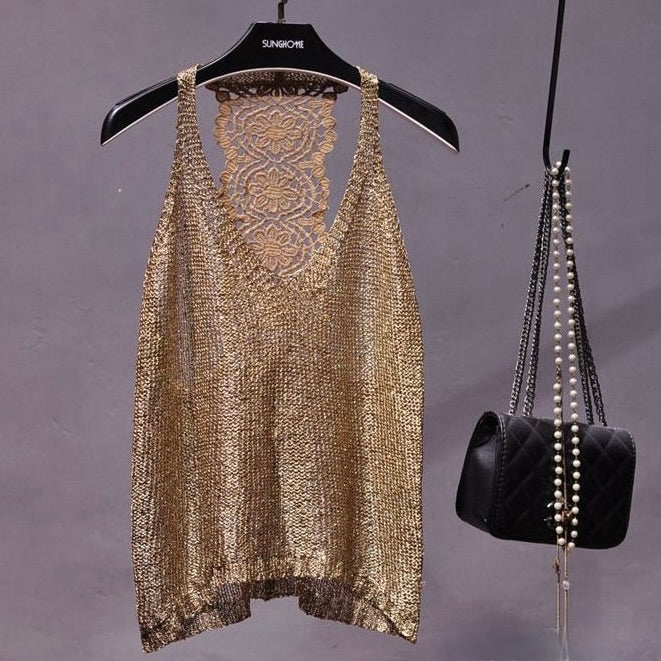 Knitted Sequin Top