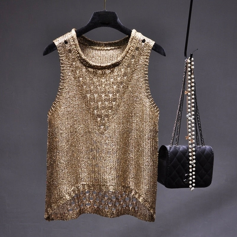 Knitted Sequin Blouse