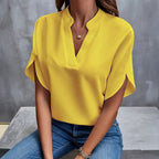 Sophia Draped V-Neck Blouse