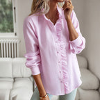 Olivia Cotton Ruffle Blouse