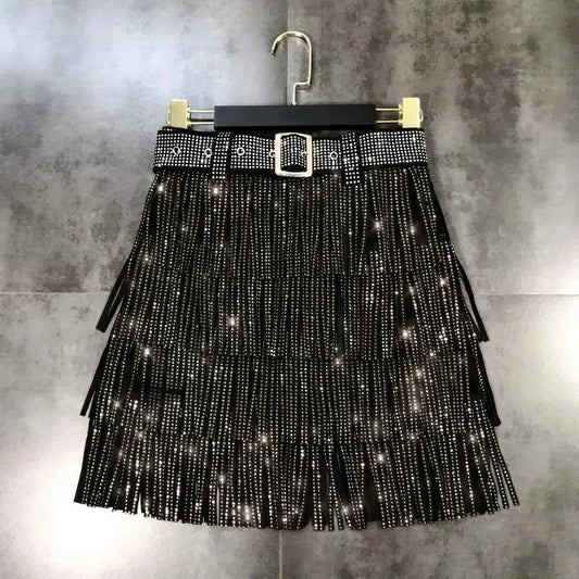 Sheila Rhinestone Tassel Skirt