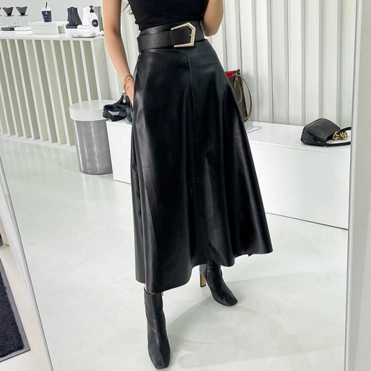 Leather Long Skirt