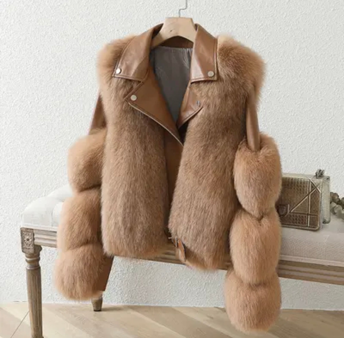 Luxury Leather Fur Jacket