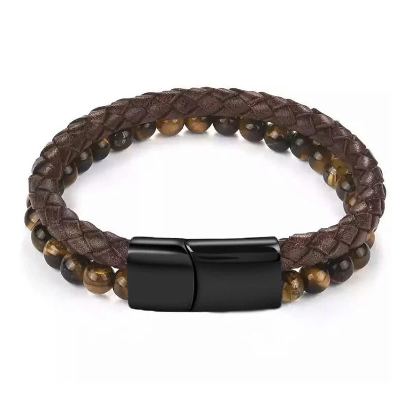 Orion Leather Bead Bracelet