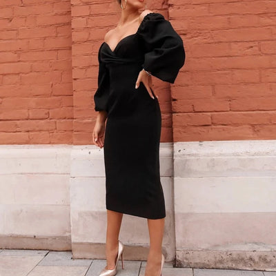Lantern Sleeves Bodycon Dress