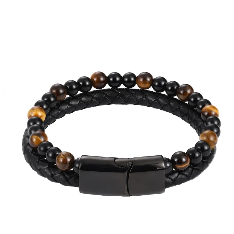 Orion Leather Bead Bracelet