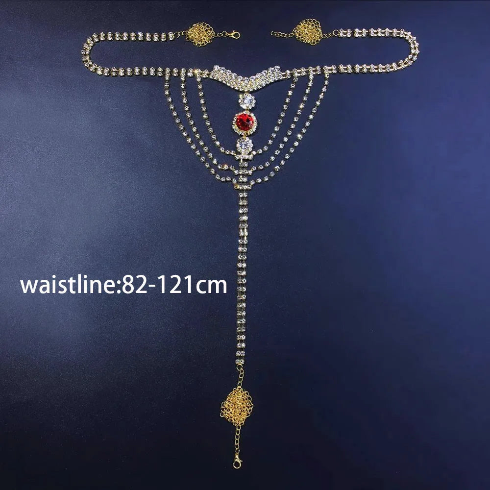 Red Crystal Waist Chain