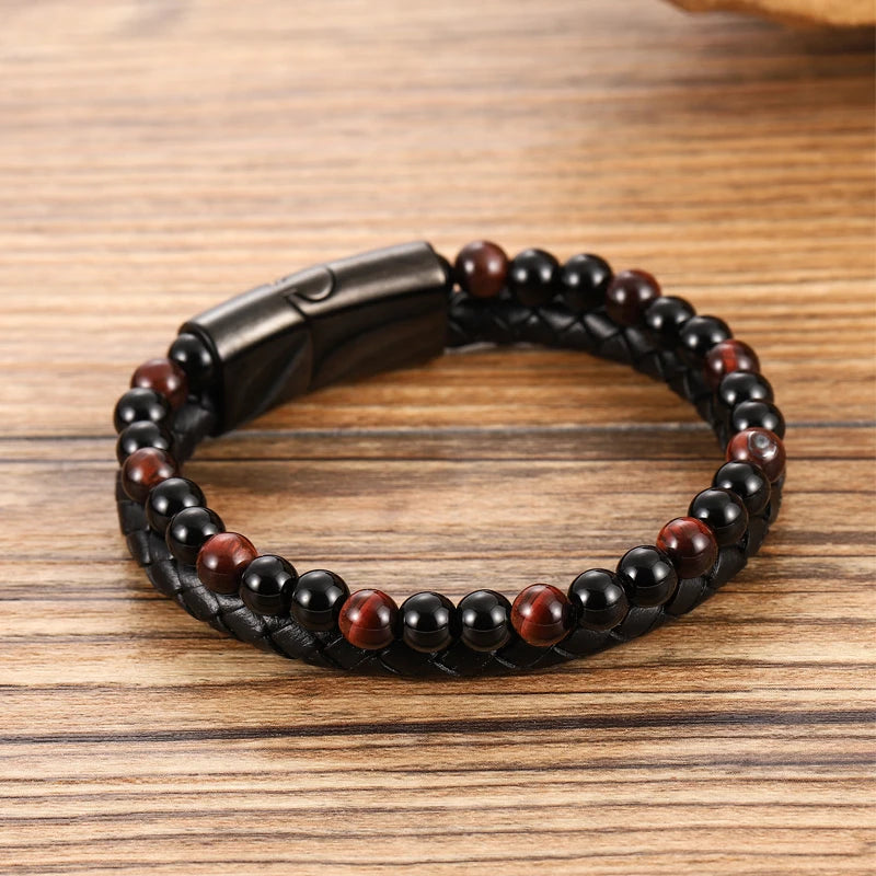 Orion Leather Bead Bracelet