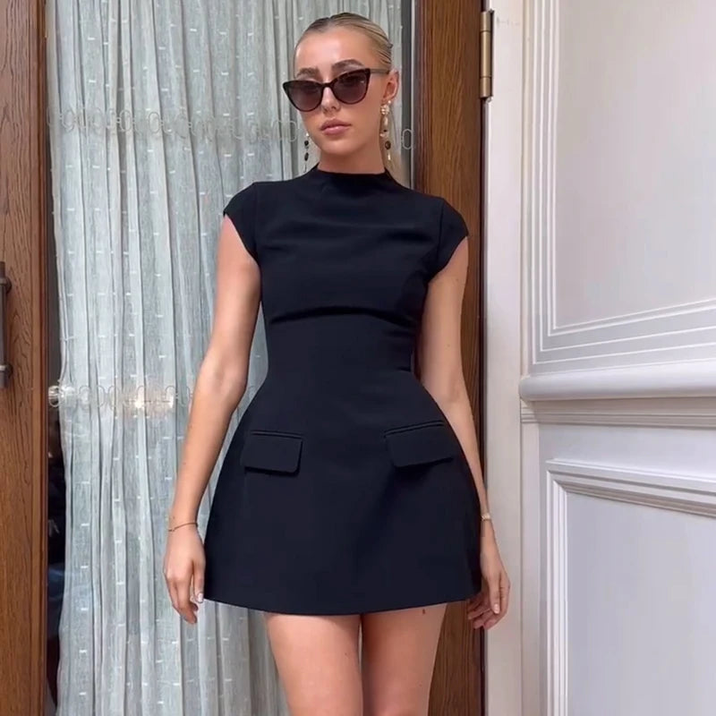 Summer Short Sleeve Mini Dress