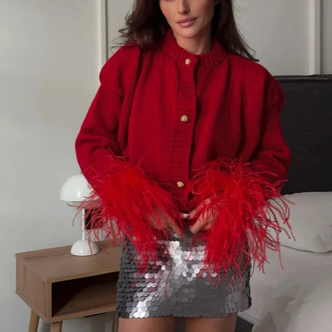 Alba Feather Cuffs Coat