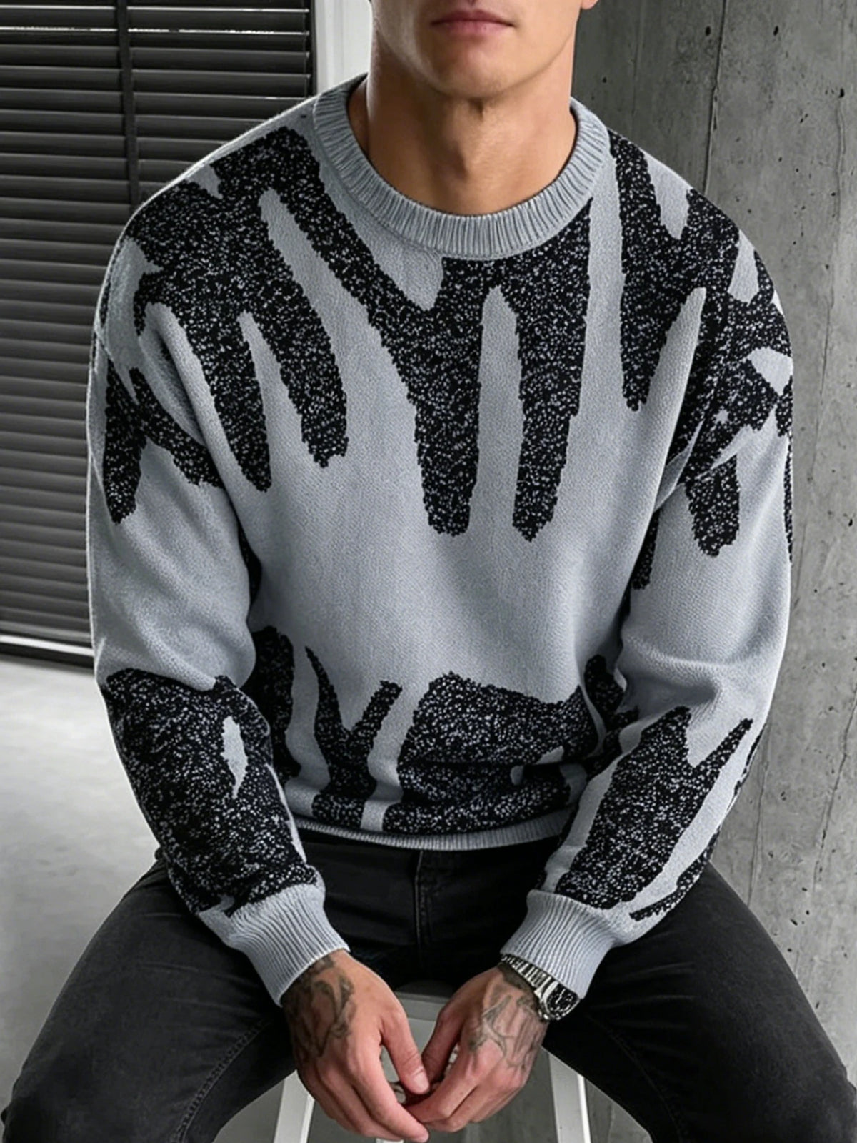 Milo Abstract Jacquard Knit Sweater