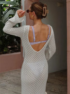 White Knit Maxi Dress