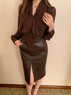 Vintage Bow Chiffon Blouse