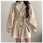 Isadora Lace-Up Wool Coat