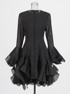 Women’s High Waist Ruffle Dress