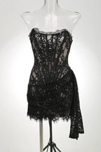 Women’s Strapless Lace Evening Dress