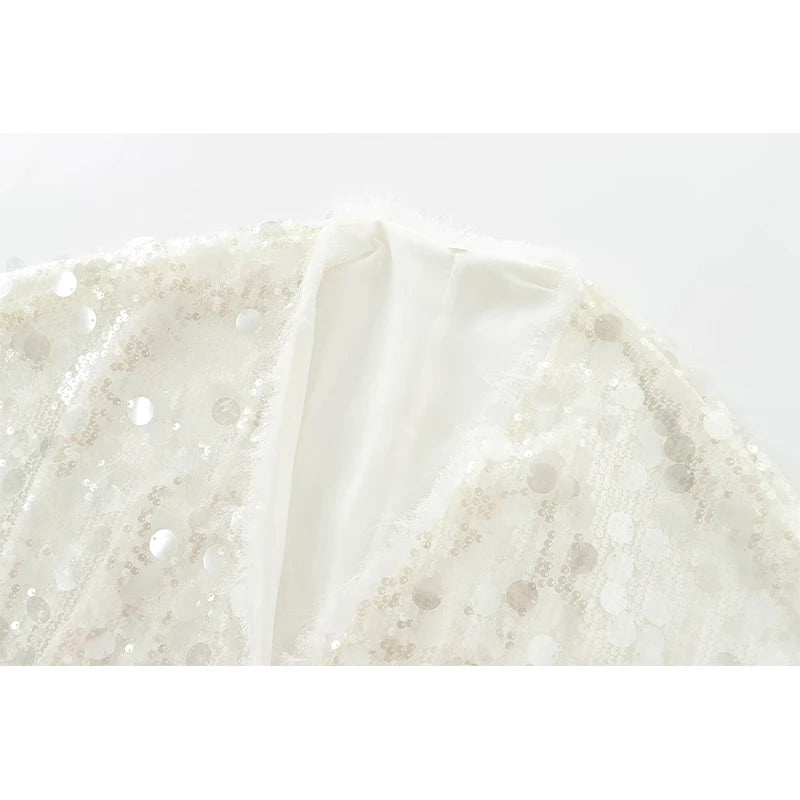 Sequin Kimono Wrap Jacket