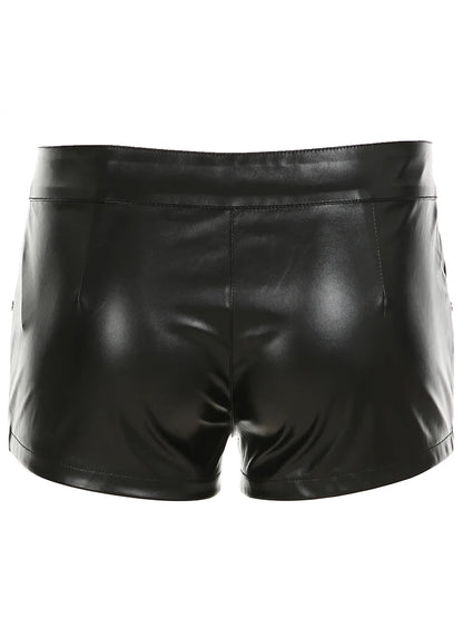 Rivet Leather Shorts