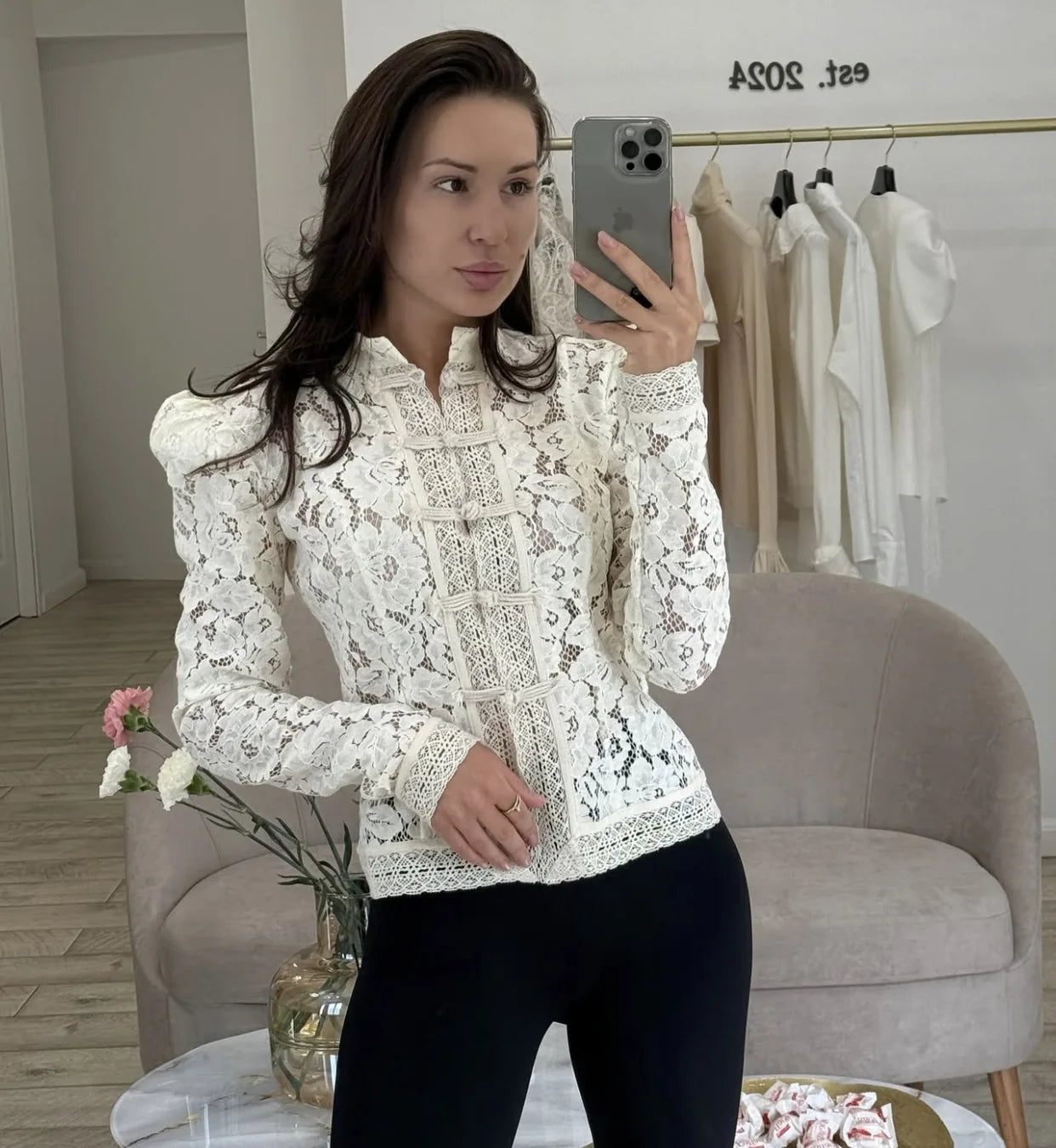 Women’s Lace Printed Blouse
