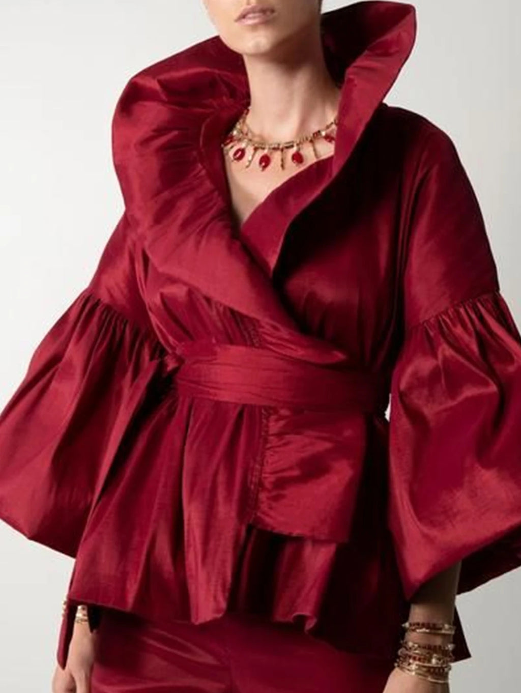 Women’s Puff Sleeve Wrap Blouse