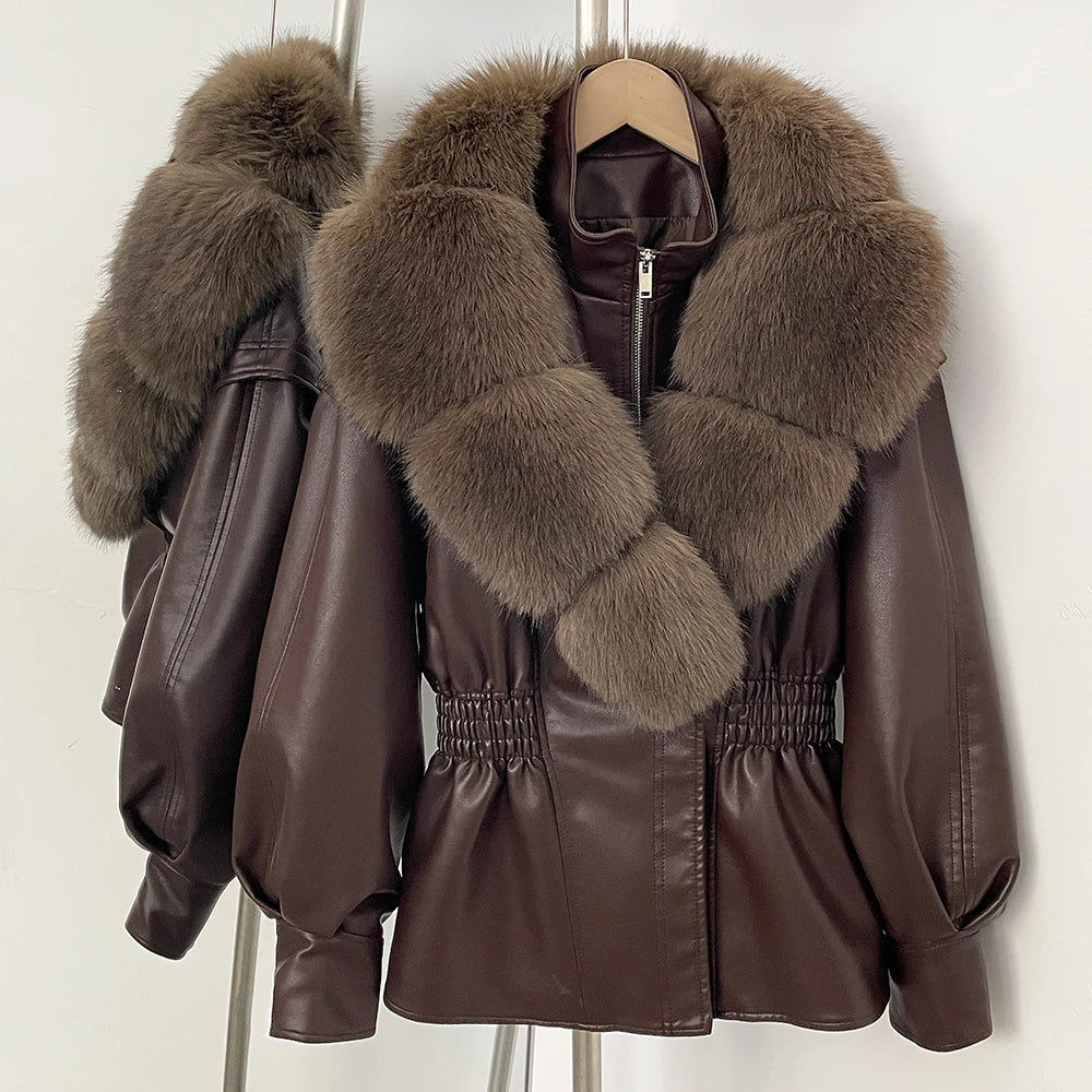 Agnes Faux Fur Leather Jacket